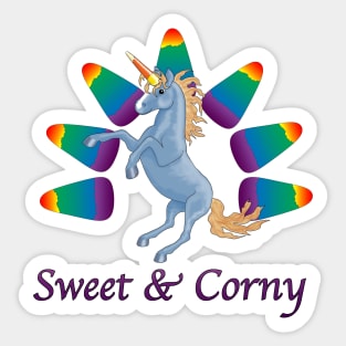 "Sweet & Corny" Unicorn Halloween Candy Design Sticker